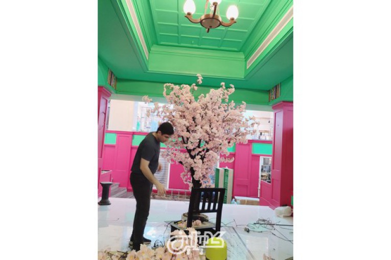ساخت درخت شکوفه مدل کج توسط گلفروشی سبدگل با 12 سال سابقه